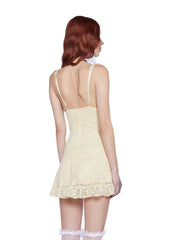 Meadow Delight Mini Dress - Yellow