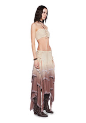 Sahara Wildflower Maxi Skirt Set - Brown