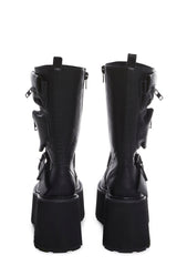 Obsidian Platform Zip-Up Boots - Black