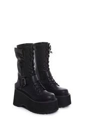 Obsidian Platform Zip-Up Boots - Black