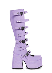 Camel-223 Platform Glow In The Dark Knee High Boots