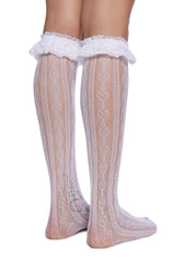 Love Potion Knee High Socks - White