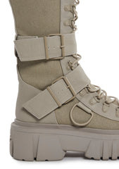 Low Traitor Knee High Boots - Light Gray