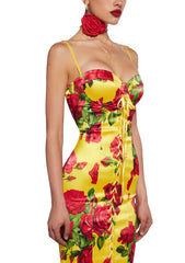 Romantic Getaway Midi Dress - Yellow
