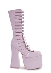 Hardcore Dazzle Platform Boots - Pink