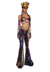 Clear Curiosity Bra Top And Arm Warmers Set