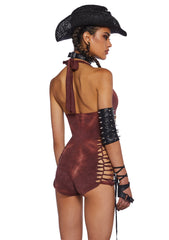 Endless Horizon Shredded Romper - Red