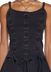 Little Miss Attitude Mini Dress - Black