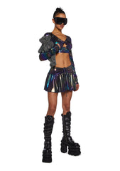 Galaxy Gathered Mini Skirt