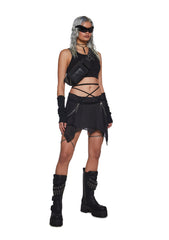 Warp Mini Skirt With Leg Chains
