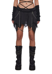 Warp Mini Skirt With Leg Chains