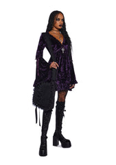 Real Divinity Mini Dress - Purple Velvet