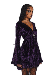 Real Divinity Mini Dress - Purple Velvet