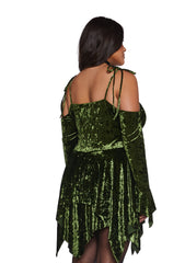 Plus F is For Fairies Handkerchief Dress - Olive Velvet