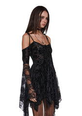 F is For Fairies Handkerchief Dress - Black Velvet Lace