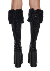 Sweetest Wishes Platform Boots - Black