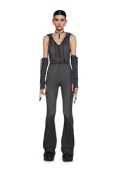 Warp Knit Hooded Jumpsuit