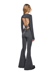 Pitch Open Back Jumpsuit - Gray