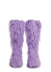 Liquid Rhythm Faux Fur Boots - Purple