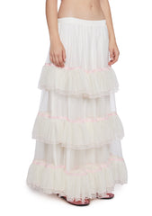 Not Shy Tiered Midi Skirt