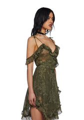 Wildflower Dreams Wrap Dress - Green
