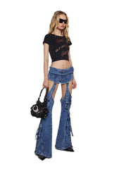 Natasha Belt Flare Jeans