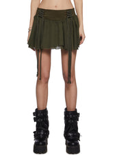 Chord Lace-Up Mini Skirt
