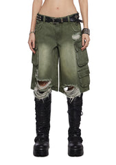 Chord Shredded Cargo Shorts