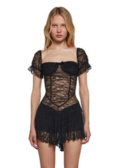Crushes And Dreams Lace Dress - Black
