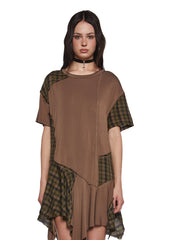Punk Rebel Baby Doll Dress - Brown