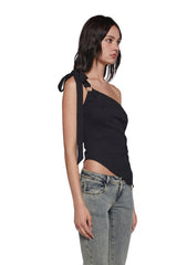 Dream Girl Asymmetrical Top - Black
