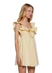 Sunset Stroll Babydoll Dress - Yellow