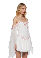 Sparkling Enchantment Mini Dress - White