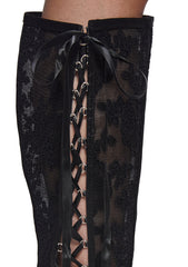 Dream Boulevard Lace Boots - Black