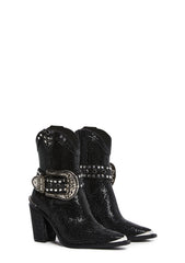 Sharp Sheriff Shine Cowboy Boots - Black
