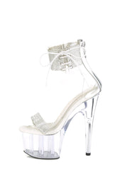 Adore-727RS Platform Ankle Cuff Sandals-Clear