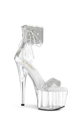 Adore-727RS Platform Ankle Cuff Sandals-Clear