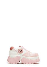 Bear Blushes Chunky Glitter Trainers - Pink