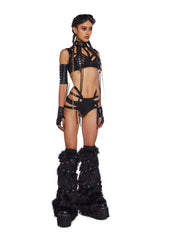 Rude Awakening Harness Bra Top - Black