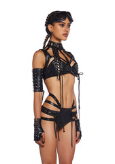 Rude Awakening Harness Bra Top - Black