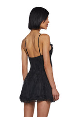 Faithfully Doomed Lace Mini Dress - Black