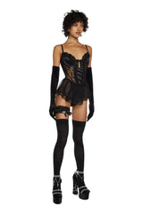 Spoiled But Not Rotten Lace Teddy - Black