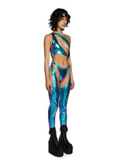 Indigo Prism Moonwalk Cut-Out Catsuit