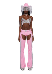 Giddy Up Rhinestone Cowgirl Costume - Pink