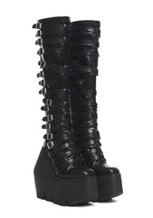Modulation Strappy Wedge Platform Boots