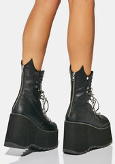 KERA-130 Platform Calf High Boots