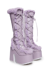Pure Vigilance Platform Boots- Purple