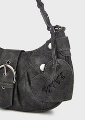 Gray Kiss Shoulder Bag