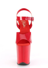 Flamingo-808 Platform Ankle Straps Sandals-Red