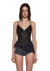 Flirty Attitude Lace Top - Black